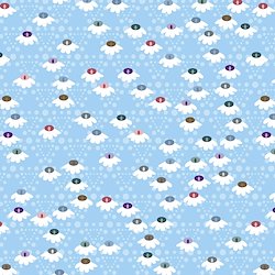 Blue Daisies and Dots - Flower And Dot